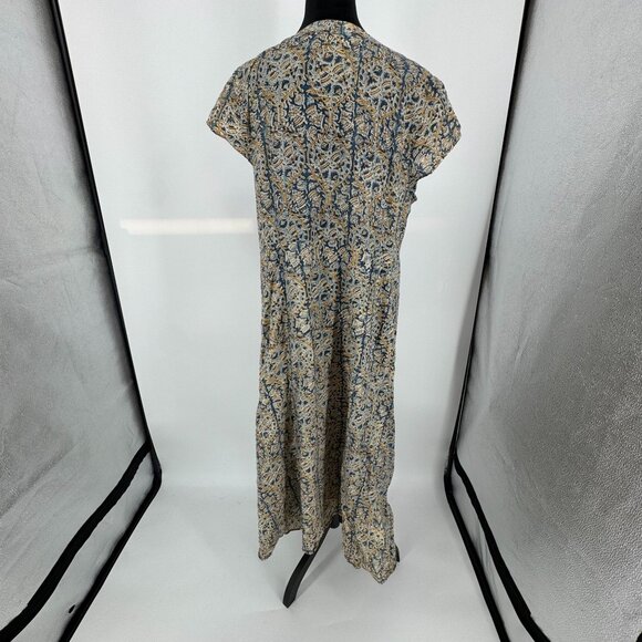 Pure Jill Elements Floral Maxi Dress Size L Empire Waist Oversized Peasant Boho - Picture 6 of 7